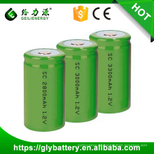 GLE 2800mah 3300 mah sc3000mah batterie wiederaufladbare aa batterien 1,2 v ni cd batterie